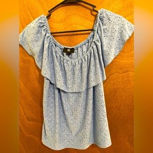 Sky blue pattern top